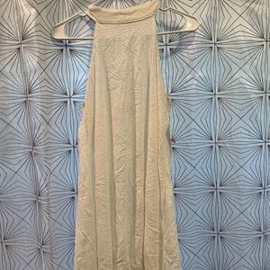 White lace halter neck mini dress